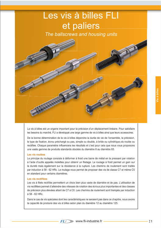 Chapitre vis a billes fli - France linéaire industrie